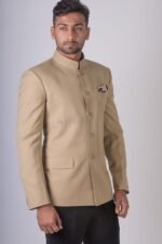 Classico Beige Bandhgala Suit - Image 2