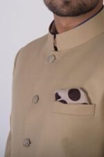 Classico Beige Bandhgala Suit - Image 3