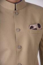 Classico Beige Bandhgala Suit - Image 4