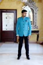 Cerulean Emir Bandhgala Suit - Image 2