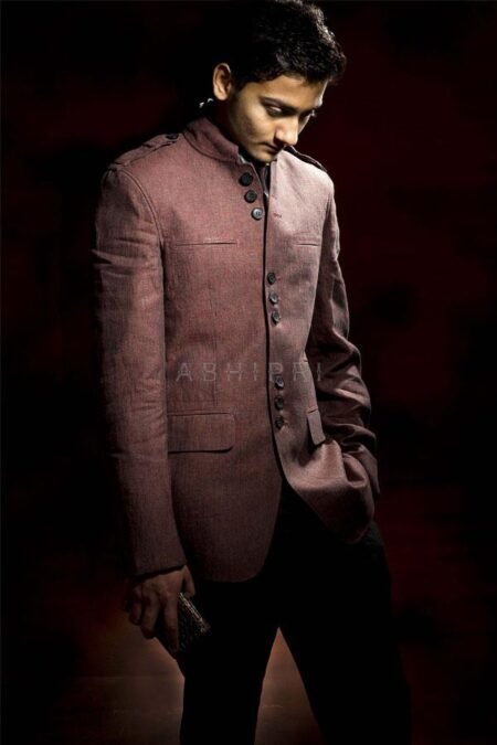 Sky Blue Jodhpuri Hunter Jacket - AbhiPri
