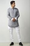 Pewter Chambray Short Kurta Set