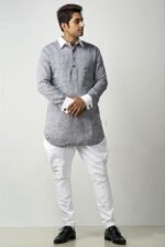 Pewter Chambray Short Kurta Set