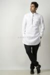 White Linen Short Kurta