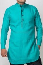 Teal Blue Kurta Set - Image 3