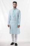 Hand Embroidered Pastel Blue Kurta