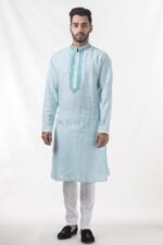Hand Embroidered Pastel Blue Kurta
