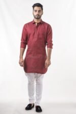 Maroon Cotton Kurta