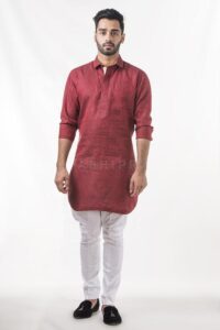Maroon Cotton Kurta