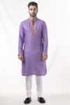 Hand Embroidered Mauve Kurta