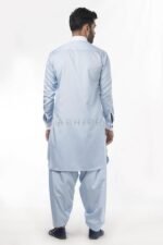 Pastel Blue Pathani Kurta Set (AK41) - Image 2