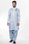 Pastel Blue Pathani Kurta Set