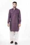 Grape Cotton Pathani Kurta Set