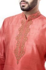 Coral Hand embroidered Kurta (AK47) - Image 3
