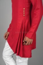 Royal Red Asymmetric Short Kurta (AK51) - Image 2
