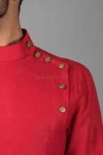 Royal Red Asymmetric Short Kurta (AK51) - Image 3