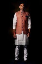Peach Chambray Detailed Waistcoat
