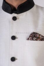 Pearl White Detailed Waistcoat (ANJ42) - Image 2