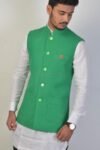 Jade Green Handcrafted Pocket Waistcoat