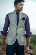 Modern Gray Basic Waistcoat (ANJ58) - Image 2