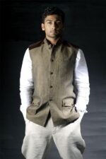 Glossy Warm Gray Detailed Waistcoat (ANJ62) - Image 3