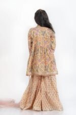 AbhiPri Cotton Jaipuri Print 3 Piece Peplum Set for Kids (Sharara), Peach (PeplumSet-8) - Image 6