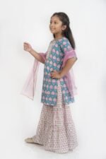 AbhiPri Cotton Jaipuri Print Girl’s Gharara Kurti,  Style 3 (Girlsghararakurti-3) - Image 3
