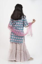 AbhiPri Cotton Jaipuri Print Girl’s Gharara Kurti,  Style 3 (Girlsghararakurti-3) - Image 5