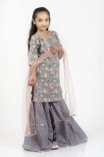 AbhiPri Cotton Jaipuri Print Girl’s Gharara Kurti,  Style 7 (Girlsghararakurti-7) - Image 2