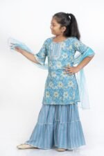 AbhiPri Cotton Jaipuri Print Girl’s Gharara Kurti,  Style 9 (Girlsghararakurti-9) - Image 2