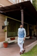 Noor Geometric Nehru Jacket - Image 4