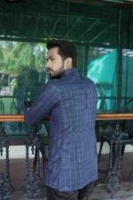 Mandarin Four Pocket Blue Hunter Shirt - Image 3