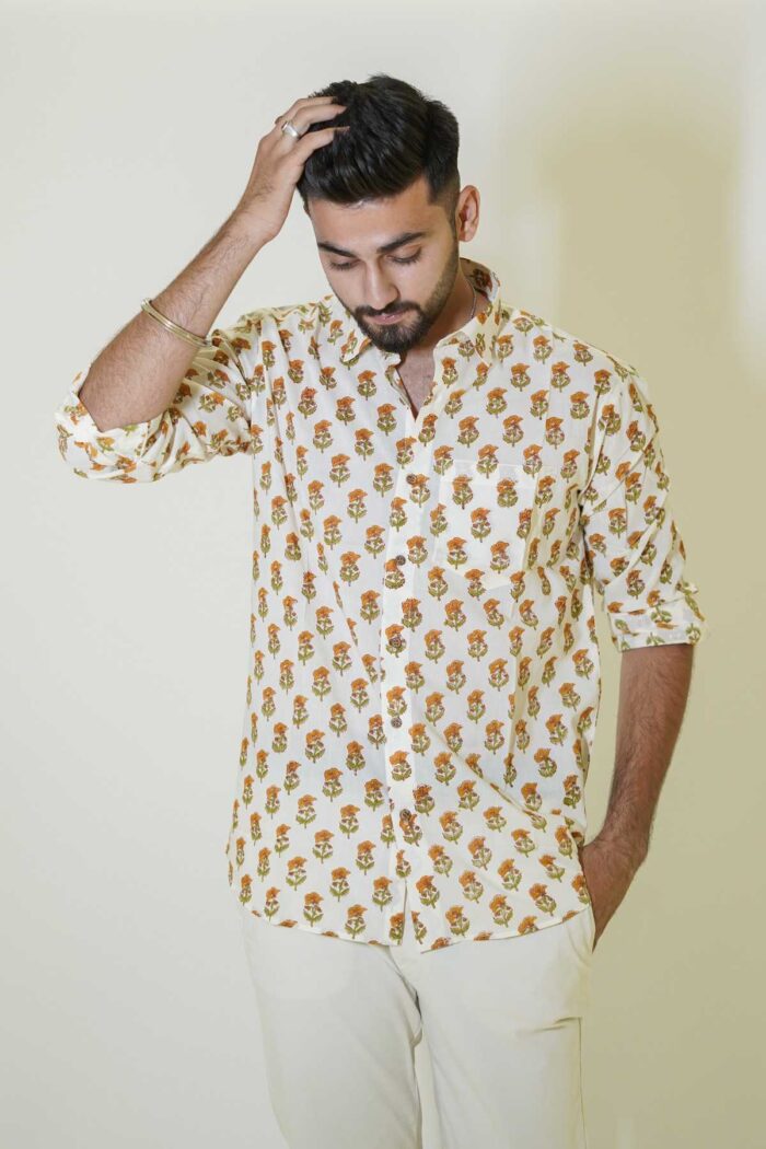 Full sleeves Cotton block print shirt