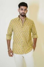 Cotton block print shirt