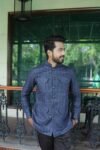 Mandarin Four Pocket Blue Hunter Shirt