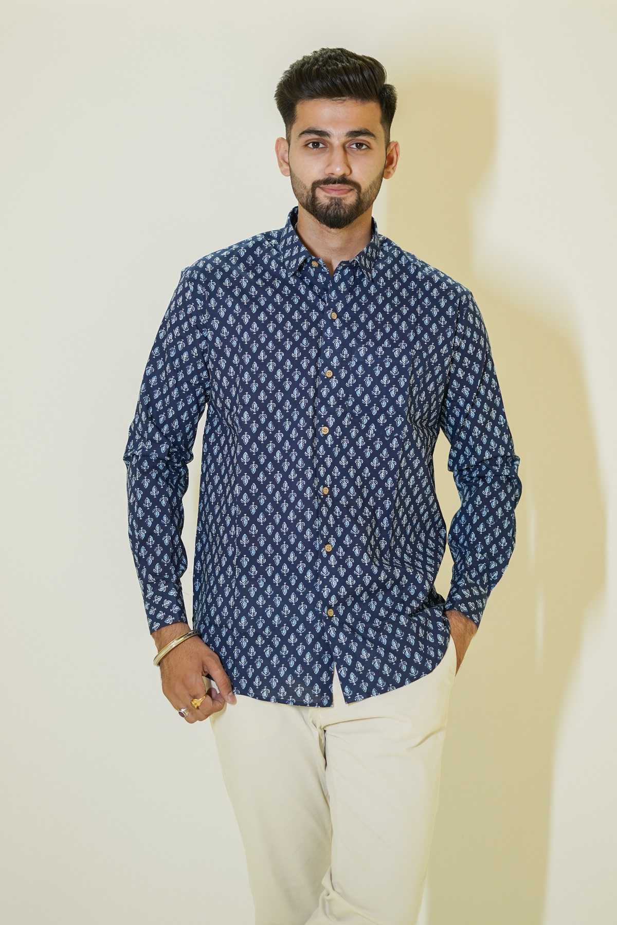 Cotton block print shirt