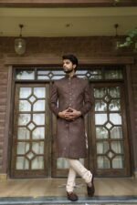 Saanjh Handcrafted Achkan - Image 2