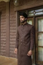 Saanjh Handcrafted Achkan - Image 4