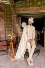 Shaahi Handcrafted Sherwani - Image 3